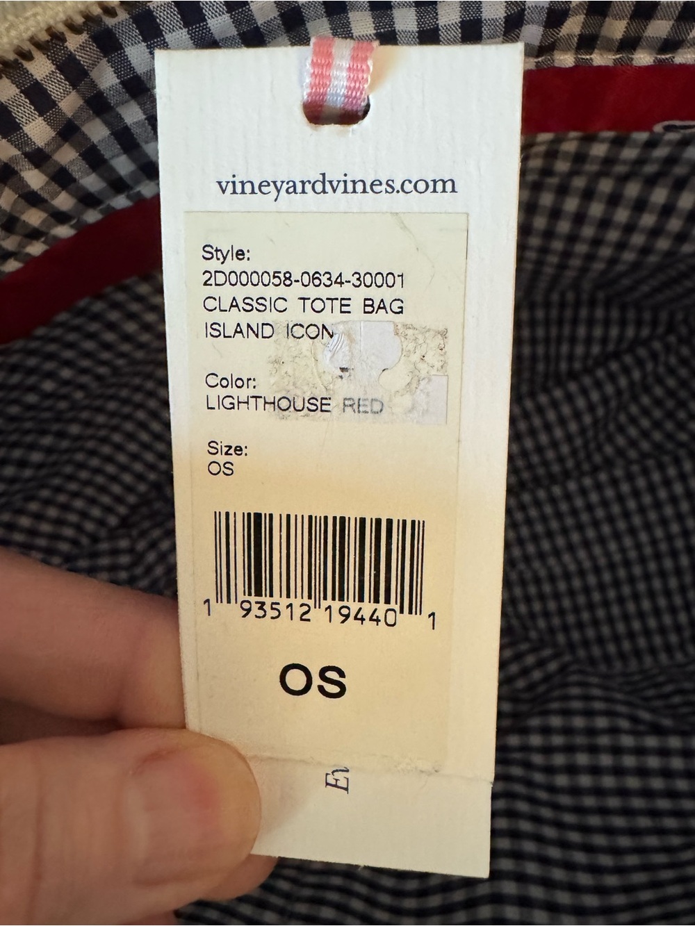 Vineyard Vines Natural Canvas Tote with Navy Straps and Nantucket Map - Picture 9 of 9